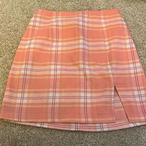 Pink Skirt Flannel print